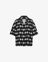 Moschino Heart-print Silk Shirt In Black