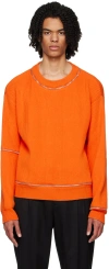 Moschino Orange Zip Sweater In A0064