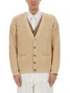 Moschino Organic Cotton Blend Cardigan In Brown