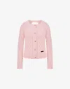 Moschino Pink Organic Cotton Blend Cardigan In Pale Pink