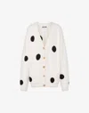 Moschino Organic Cotton Blend Cardigan Polka Dots In White