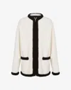Moschino Off-white Organic Cotton Blend Jacket In White
