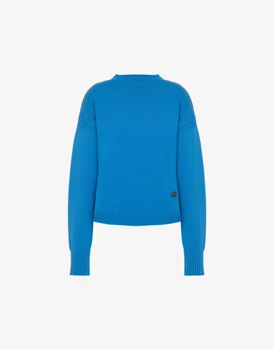 Moschino Organic Cotton Blend Pullover In Blue