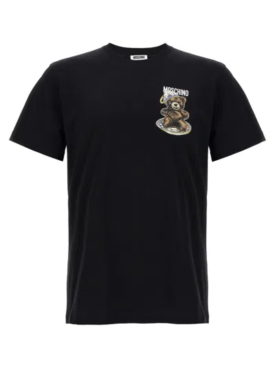Moschino Organic Cotton Crew Neck T-shirt In Black