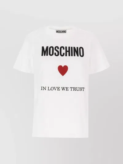 MOSCHINO ORGANIC COTTON CREW-NECK T-SHIRT WITH GRAPHIC PRINT