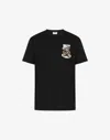 Moschino Organic Cotton Jersey Polo Shirt  Teddy Bear In Black