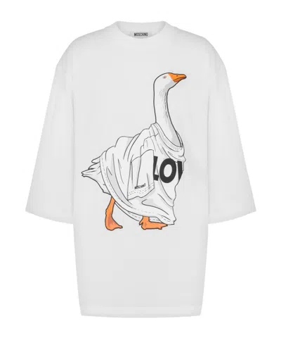 MOSCHINO MOSCHINO GOOSE PRINTED OVERSIZED T-SHIRT