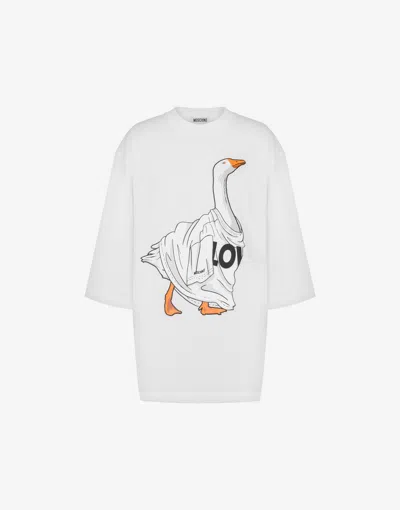 MOSCHINO ORGANIC COTTON JERSEY T-SHIRT GOOSE