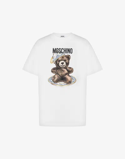 Moschino Organic Cotton Jersey T-shirt  Teddy Bear In White