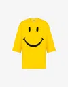 Moschino Crew Neck Smiley Face Print T-shirt In Yellow