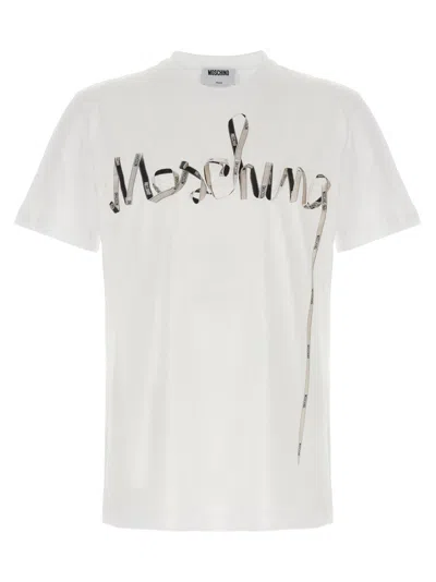 Moschino Couture Printed Cotton Tshirt In White