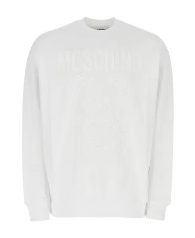 Moschino Organic Cotton Logo-print Sweatshirt In White