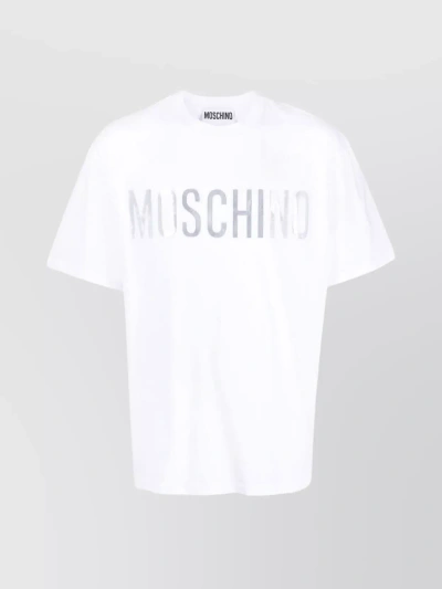 Moschino Organic Cotton Round Neck T-shirt In White