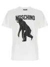 Moschino T-shirt Chimpanzee Print In White