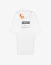 Moschino White Cotton T-shirt With Croissant And Pearls Print In White