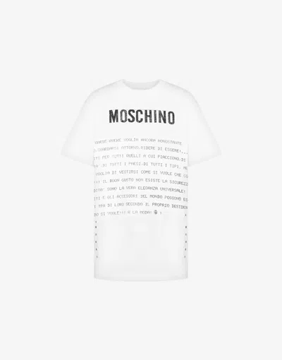Moschino White Cotton T-shirt With Logo In Multi