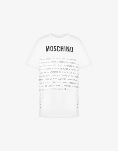 Moschino White Cotton T-shirt With Logo In Multi