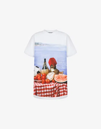 Moschino Organic Jersey T-shirt Italian Inspiration In White