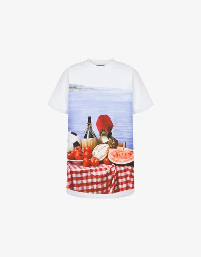 Moschino Organic Jersey T-shirt Italian Inspiration In White