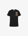 Moschino Organic Jersey T-shirt Little Teddy Bear In Black