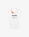 Moschino White Cotton T-shirt With Croissant And Pearls Print In White