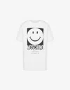 Moschino Crew Neck Smiley Print Graphic T-shirt Straight Hem In White