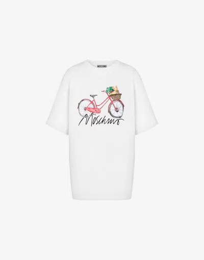 Moschino Organic Jersey T-shirt With Print In White