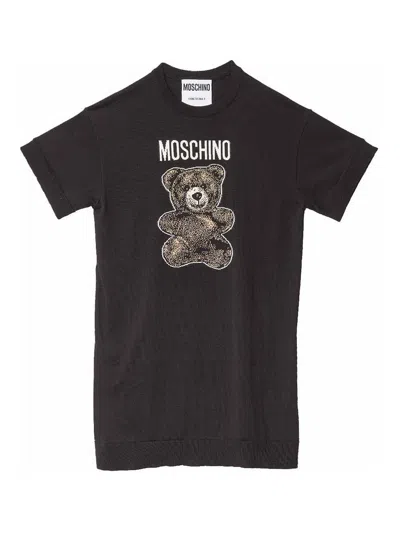 Moschino Orsetto Adrian Shirt Dress In Black