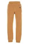 Moschino Soft Cotton Joggers With Teddy Bear Embroidery In Nude