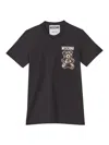 Moschino Playful Black Cotton T-shirt With Iconic Bear Design In Black