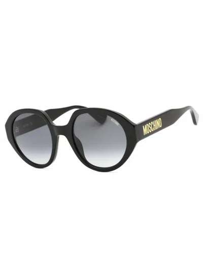 Moschino Oval Designer Sunglasses For Women In Black
