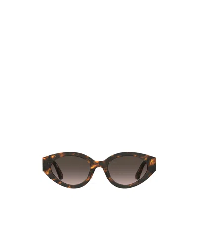 Moschino Oval Frame Logo Sunglasses In Multicolor