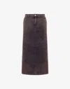 Moschino Overdyed Cotton Canvas Skirt In Gray