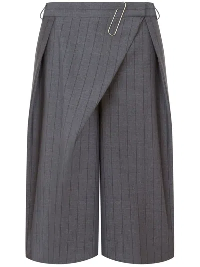 Moschino Overlapping-panel Shorts In Gray Fantasy