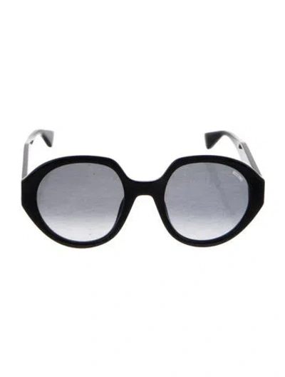 Pre-owned Moschino Oversize Gradient Sunglasses In Black/gold