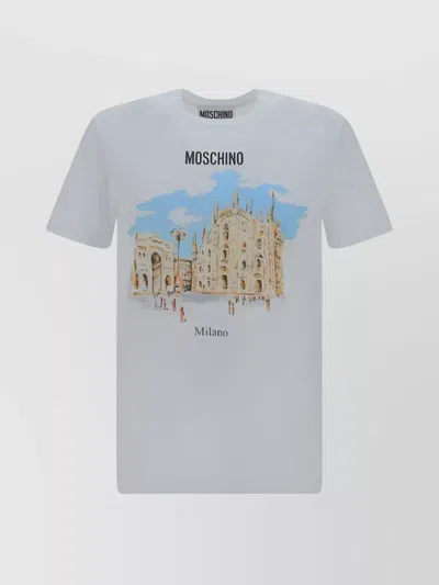 Moschino Oversize Graphic Cotton T-shirt In White