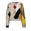 Moschino Oversized Argyle Knit Sweater In Multi