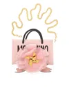 MOSCHINO MOSCHINO OVERSIZED BOW EMBELLISHED LOGO PRINTED TOTE BAG