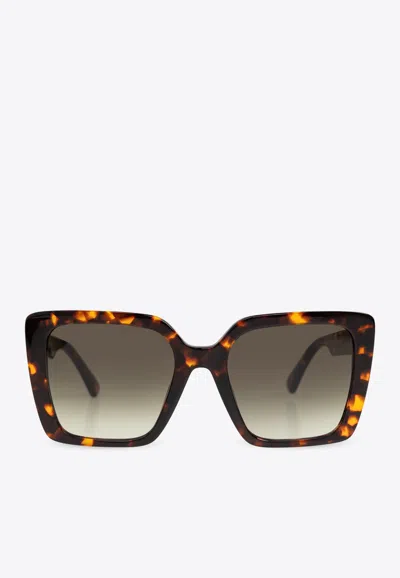 Moschino Oversized Butterfly Sunglasses In Green