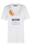 Moschino Oversized Cotton T-shirt With Playful Croissant Print In White