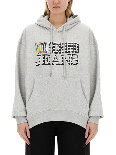 Moschino Oversized Logo Sweatshirt In Animal Print