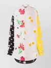 Moschino Oversized Mixed Print French Collar Long Sleeves