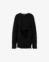 Moschino Oversized Pullover In Carved Wool In Black