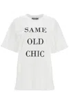 Moschino T Shirt Oversize Con Ricamo Same Old Chic In Multi White (white)