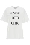 Moschino T Shirt Oversize Con Ricamo Same Old Chic In White
