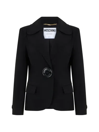 Moschino Oversized-button Tailored Blazer In Black