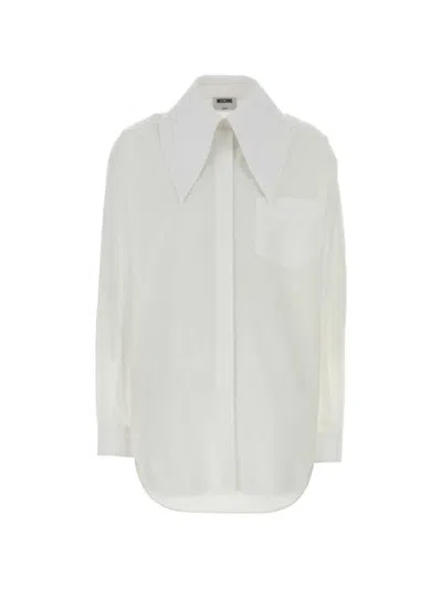 Moschino Oversized-collar Poplin Shirt In White