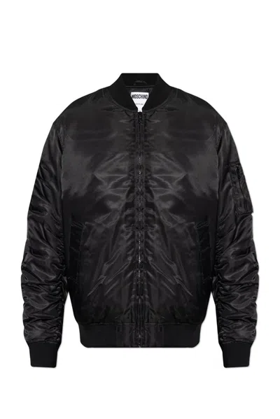 Moschino Padded Bomber Jacket In Black