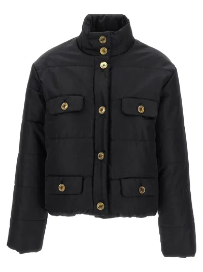 MOSCHINO MOSCHINO PADDED DOWN JACKET WITH GOLD LOGO BUTTON CLOSURE