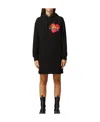 Moschino Padded-heart Hoodie Dress In Black